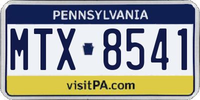 PA license plate MTX8541