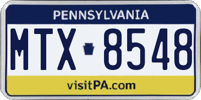 PA license plate MTX8548