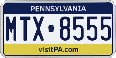 PA license plate MTX8555