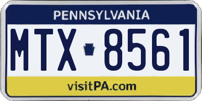 PA license plate MTX8561