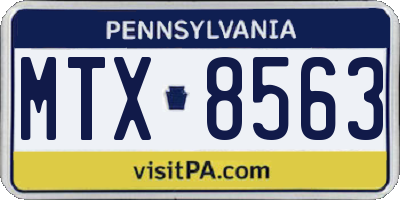 PA license plate MTX8563