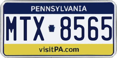 PA license plate MTX8565