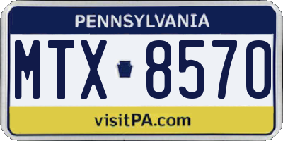 PA license plate MTX8570