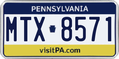 PA license plate MTX8571