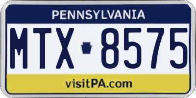 PA license plate MTX8575