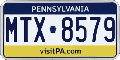 PA license plate MTX8579