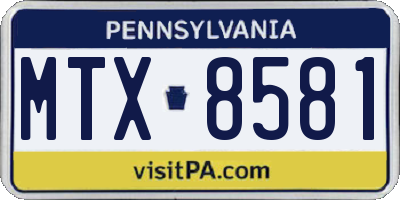 PA license plate MTX8581