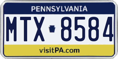 PA license plate MTX8584