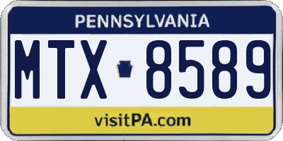 PA license plate MTX8589