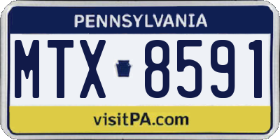 PA license plate MTX8591