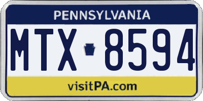 PA license plate MTX8594