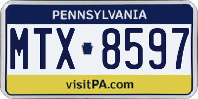 PA license plate MTX8597