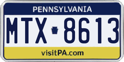 PA license plate MTX8613