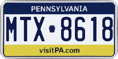 PA license plate MTX8618