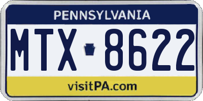 PA license plate MTX8622