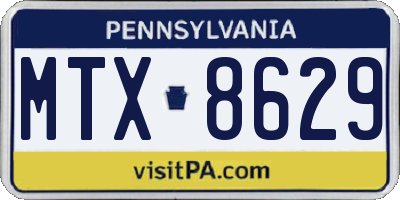 PA license plate MTX8629
