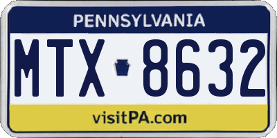 PA license plate MTX8632