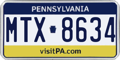 PA license plate MTX8634