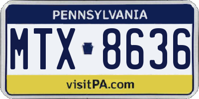PA license plate MTX8636