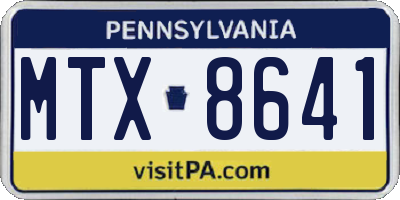 PA license plate MTX8641