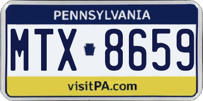 PA license plate MTX8659