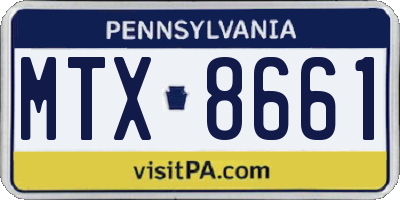 PA license plate MTX8661