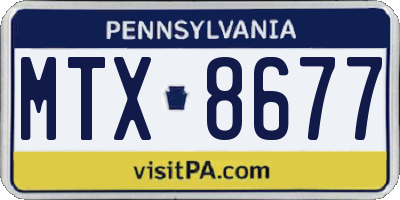 PA license plate MTX8677