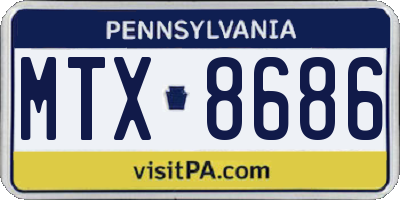 PA license plate MTX8686