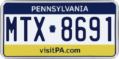PA license plate MTX8691
