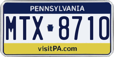 PA license plate MTX8710