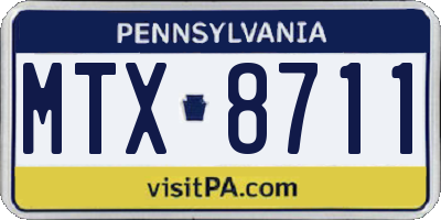 PA license plate MTX8711