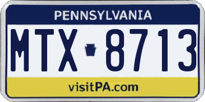 PA license plate MTX8713