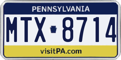 PA license plate MTX8714