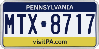 PA license plate MTX8717