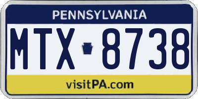 PA license plate MTX8738