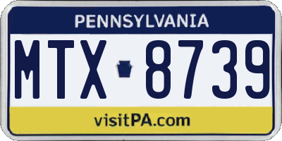 PA license plate MTX8739