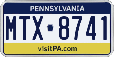 PA license plate MTX8741