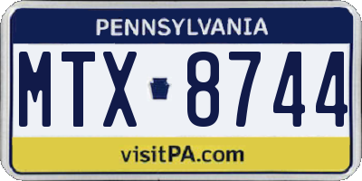 PA license plate MTX8744