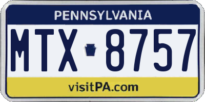 PA license plate MTX8757