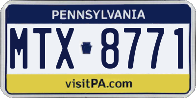 PA license plate MTX8771