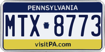 PA license plate MTX8773