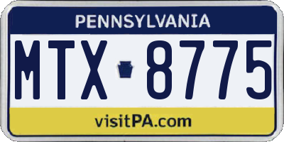 PA license plate MTX8775