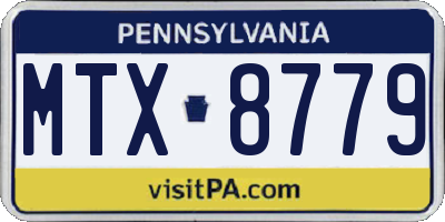 PA license plate MTX8779