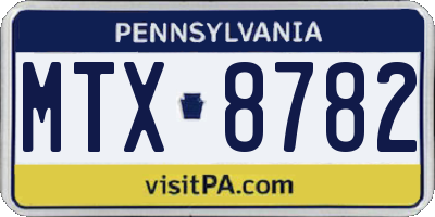 PA license plate MTX8782