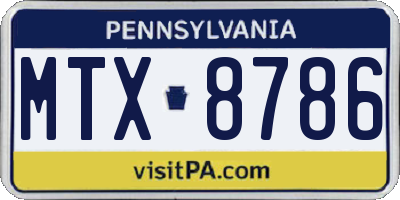 PA license plate MTX8786