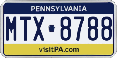 PA license plate MTX8788