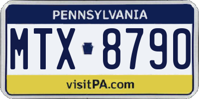 PA license plate MTX8790