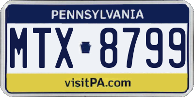 PA license plate MTX8799