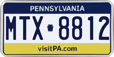 PA license plate MTX8812