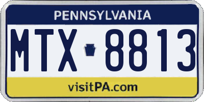 PA license plate MTX8813